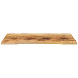 Desk Top with Curve 110x80x2.5 cm Solid Wood Rough Mango 370191