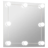 Wall Mirror with LED Lights Square Glass 3078638