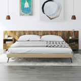 Bed Headboard with Cabinets Smoked Oak Engineered Wood 3115745
