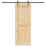 Sliding Door NARVIK Natural and Black 85 x 210 cm 3445343