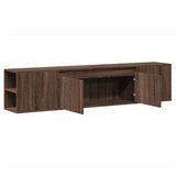 TV Wall Cabinet with LED Brown Oak 180x31x39.5 cm 3307960