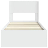 Bed Frame with Storage and Headboard White 90 x 200 cm 3414259