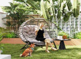 Egg Chair with Cushion & Side Pocket - Light Grey T3398P328044