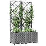 Garden Planter with Trellis Light Grey 80x40x136 cm PP 153272