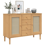 Sideboard SENJA Rattan Look Brown 112x40x80 cm Solid Wood Pine 358025