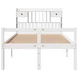 Bookcase Bed without Mattress White 135x190 cm Doouble Solid Wood Pine 3322046