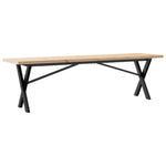 ZNTS Coffee Table X-Frame 160x40x45.5 cm Solid Wood Pine and Steel 3282756