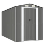 Garden Shed Light Grey 192x357x223 cm Galvanised Steel 3147440