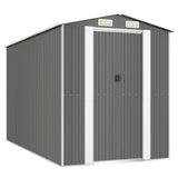 Garden Shed Light Grey 192x357x223 cm Galvanised Steel 3147440