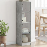 Highboard with Glass Doors Concrete Grey 35x37x142 cm 836437