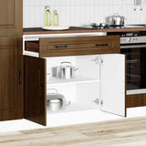 Kitchen Base Cabinet Kalmar Brown Oak Engineered Wood 853504