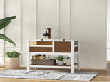 Wooden Tortoise House, with Shelter, Run, Shelf, Lamp Holder, Tray - Brown T3398P350000