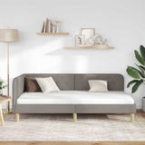 Corner Bed Frame with Headboard Taupe 100 x 200 cm Fabric 42016582