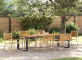 Garden Dining Set 7 pcs Beige and Brown Poly Rattan 3365486