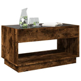 Coffee Table with Infinity LED Smoked Oak 90x50x50 cm 847669