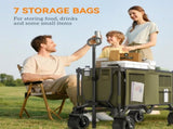 Folding Garden Trolley, Cargo Traile on Wheels, Collapsible Camping Trolley, Outdoor Utility Wagon T3398P377622