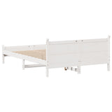 Bed Frame without Mattress White 120x190 cm Small Double Solid Wood Pine 855610