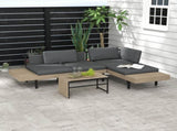 Three-Piece 'L' Garden Sofa Set - Grey T3398P320080