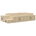 Storage Bed Frame with Drawer Sonoma Oak 234 x 118 x 53.5 cm 3335583