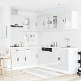 11 Piece Kitchen Cabinet Set "Kalmar" Gloss White Engineered Wood 3314883