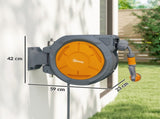 Retractable Hose Reel Wall Mounted, 302m Garden Hose Pipe Reel with Lock, Auto Rewind, 7 in 1 Spray T3398P551675