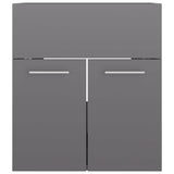 Sink Cabinet with Built-in Basin High Gloss Grey Engineered Wood 3070819