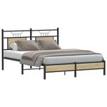 Bed Frame without Mattress Sonoma Oak 140x200 cm Engineered Wood 4106945