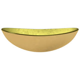 Basin Tempered Glass 54.5x35x15.5 cm Gold 345262