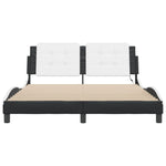 Bed Frame with LED without Mattress "Zadar" White and Black 160x200 cm 3214123