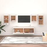 TV Cabinets 6 pcs White Solid Wood Pine 3100240