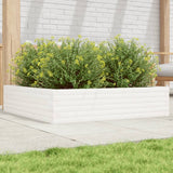 Garden Planter White 100x100x23 cm Solid Wood Pine 847209