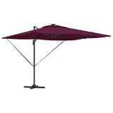 Umbrella with LED Strip Lights Bordeaux Red 286 x 284 x 270 cm 42003325