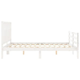 Bed Frame without Mattress White 160x200 cm Solid Wood 3194322