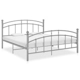 Bed Frame without Mattress Grey Metal 140x200 cm 324978