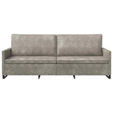 3 Seater Sofa Light Grey 220 x 81 x 82 cm Faux Suede Fabric 42041004