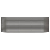 Garden Raised Bed Galvanised Steel 224x80x68 cm Grey 318954