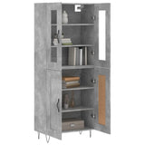 Highboard Concrete Grey 69.5x34x180 cm Engineered Wood 3198373