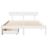 Bed Frame without Mattress White 140x200 cm Solid Wood Pine 3301515