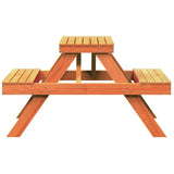 Picnic Table Wax Brown 105x134x75 cm Solid Wood Pine 844649