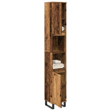 Bathroom Cabinet Old Wood 30x30x190 cm Engineered Wood 857202