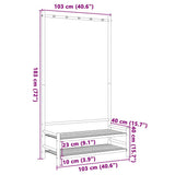 Clothes Rack with Shelves 103x40x183 cm Bamboo 368032