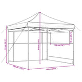 ZNTS Foldable Party Tent Pop-Up with 2 Sidewalls Black 4004927