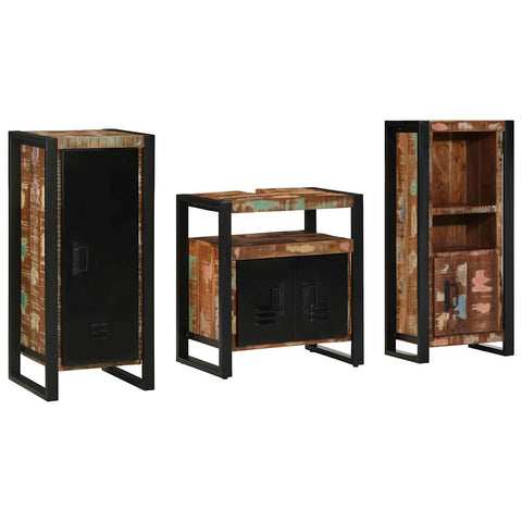 Bathroom Furniture Set 3 pcs Multicolour Solid Reclaimed Wood 3305621