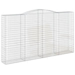 Arched Gabion Baskets 10 pcs 400x50x220/240 cm Galvanised Iron 3147082