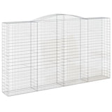 Arched Gabion Baskets 10 pcs 400x50x220/240 cm Galvanised Iron 3147082