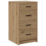 Dressing Table with Mirror Lights 3 pcs Brown Engineered wood 3334226