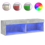 TV Cabinet with LED Lights Concrete Grey 100x30x30 cm 837161