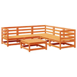 Garden Sofa Set Wax brown Solid pine wood 6 Piece Modular 3299442