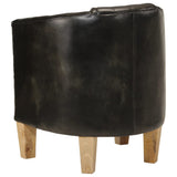 Tub Chair Grey Real Leather 359641
