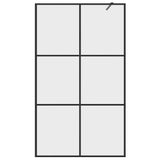 Walk-in Shower Wall with Clear ESG Glass 115x195 cm Black 151026